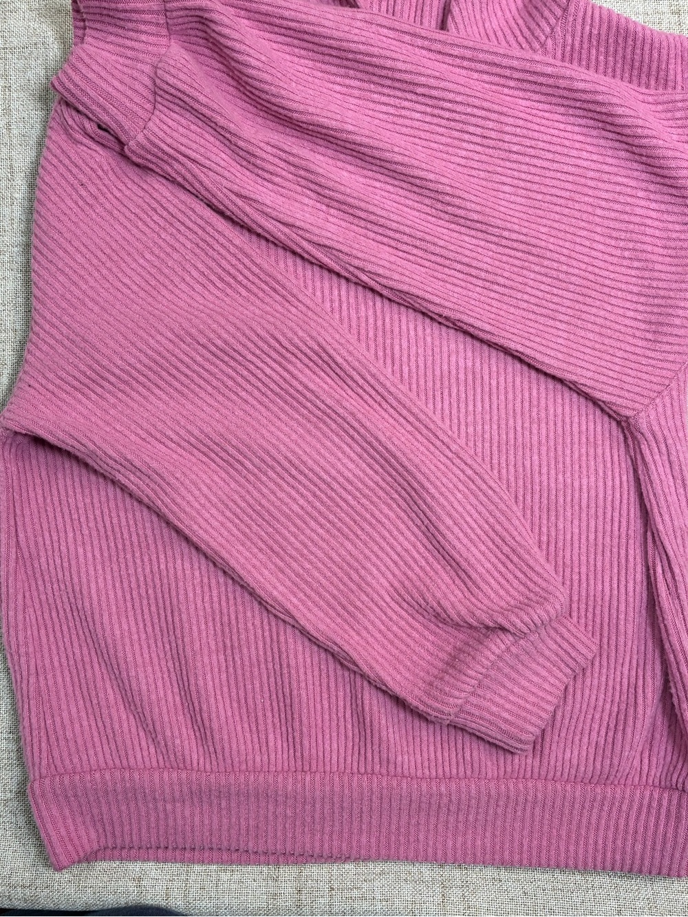 Nike Ribbed Pink Hoodie Sweatshirt for Women - Picture 3 of 8
